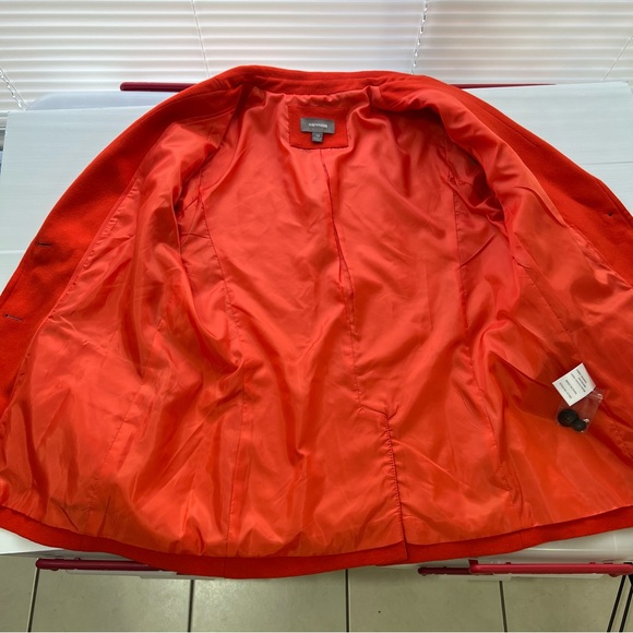 New Sussan Womens Jacket Orange Wool Blend Button Office Business Work Size M 12 - Picture 7 of 10